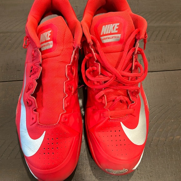 Nike Lunar Ballistec 1.5 Rafael
Nadal Size 11.5 Red Metallic Silver.. - Picture 1 of 7